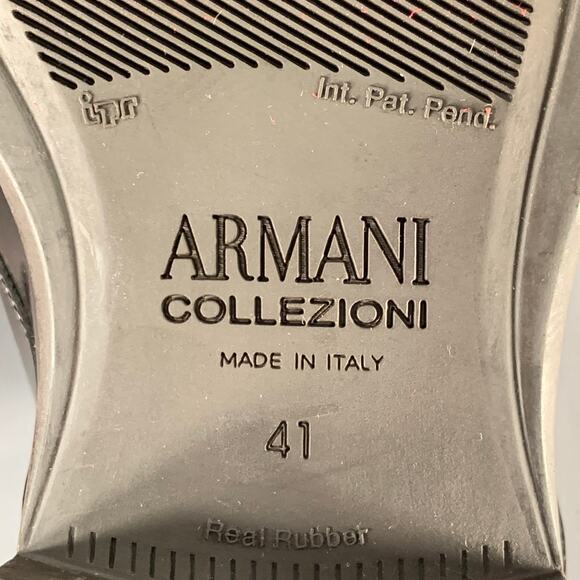 ARMANI COLLEZIONI Size 8 Brown Leather Derby Lace-Up Shoes - Picture 9 of 9